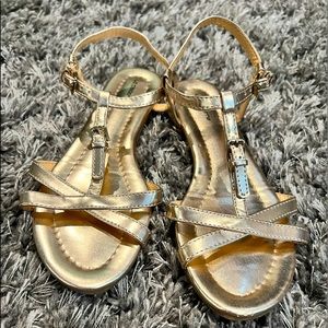 Liz Claiborne gold sandals